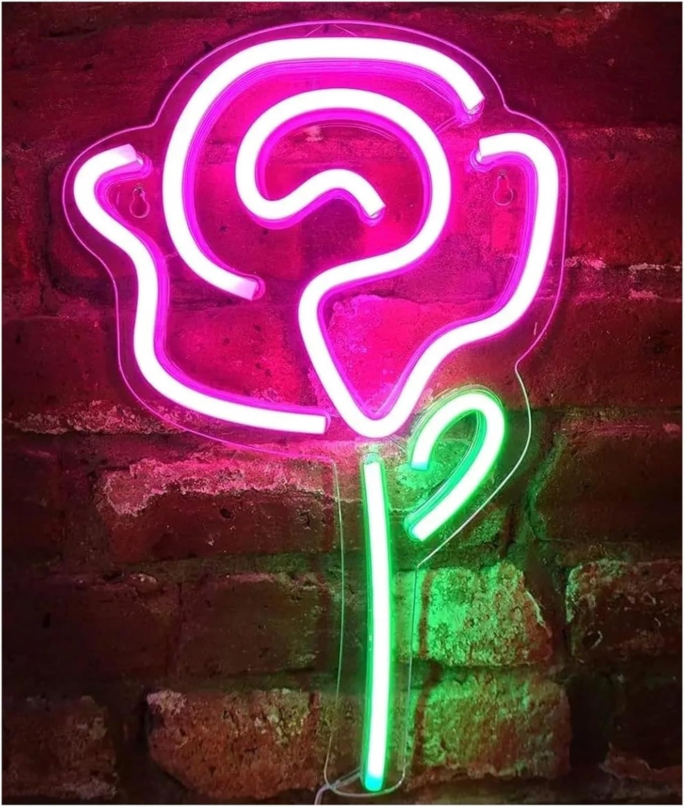 Luci al neon Decorazione a forma fiore per rosa insegna luminosa al neon negozio festa illuminazione da parete insegne decorative 18×30cm