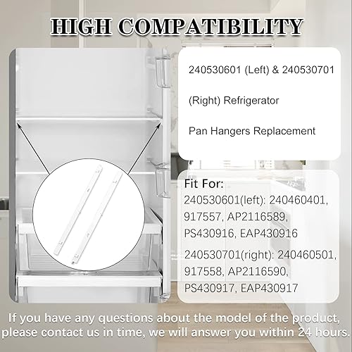 Miniatura 3 de 240530601 (izquierda) y 240530701 (derecha) para frigorífico, riel de soporte deslizante de cajón apto para refrigeradores Frigi-daire y Ken-more