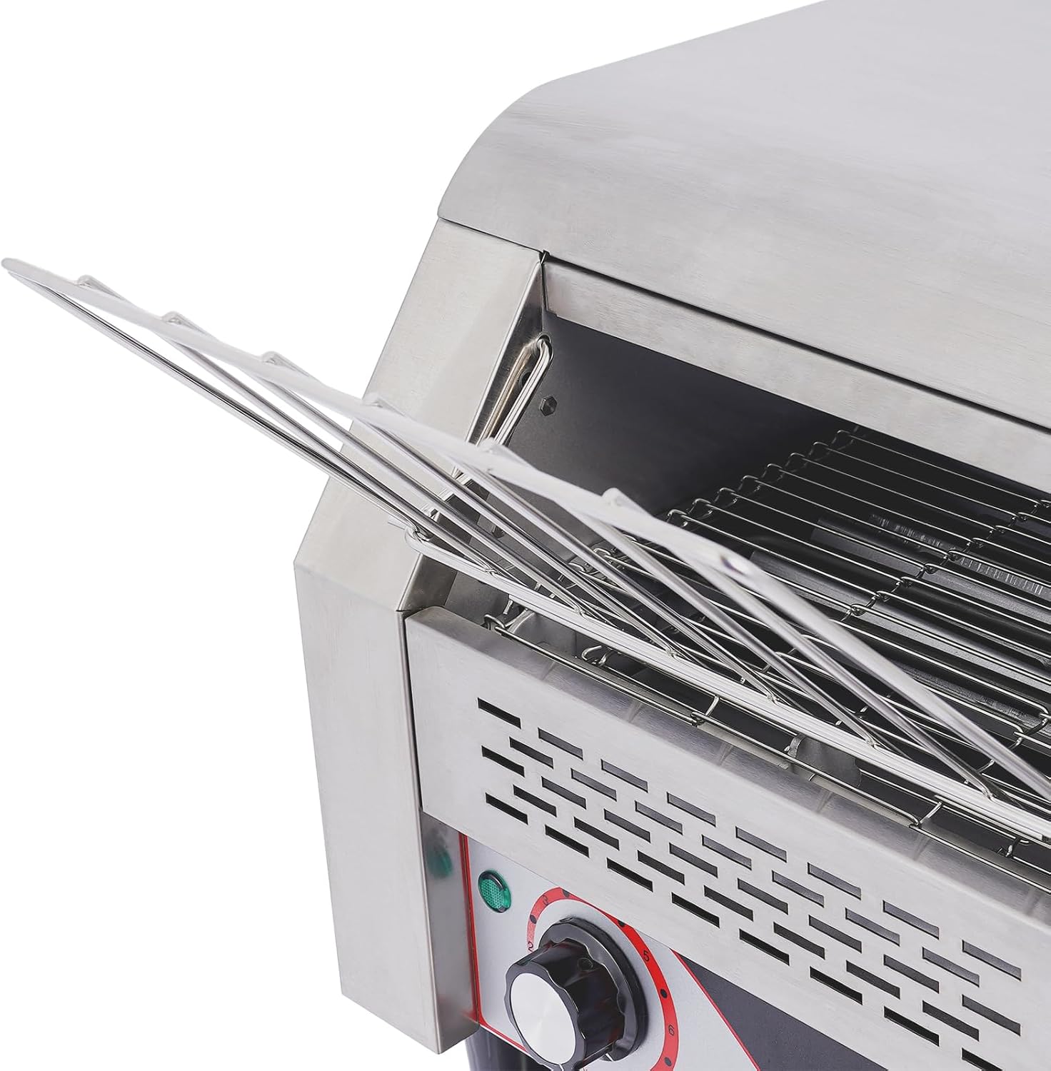 Commercial Conveyor Toaster 300 Slices/Hour Stainless Steel Toaster 1900W Heavy Duty Industrial Toasters Electric Oven with Upper and Lower Three-Ring Heating Tubes for Bread/Bagel/Buns Bakery Caf