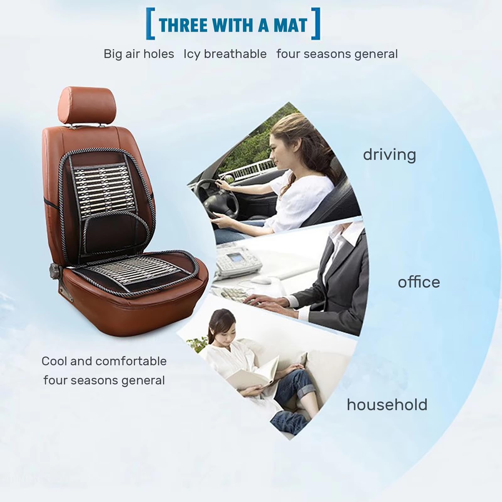 2 Set di Cuscini per Seggiolino Auto, Compatibile per Buick Enclave Envision Encore, Fodera in Seta di bambù Traspirante, Supporto per la Vita,B