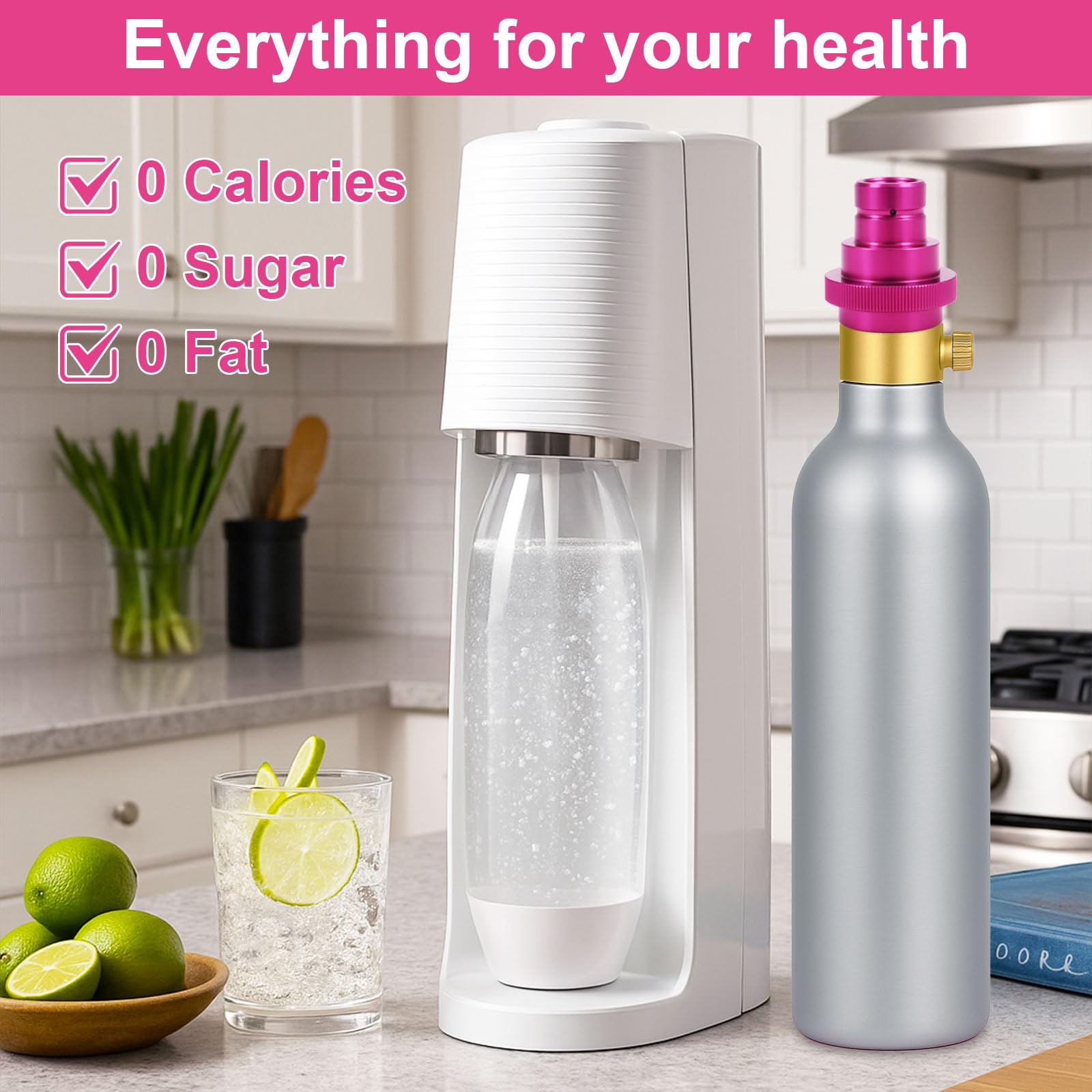 Adapter szybkozłączki CO2 do Sodastream Duo, kompatybilny z cylindrami TR21-4, zawiera gumowe pierścienie - łatwe podłączenie do maszyn gazowych