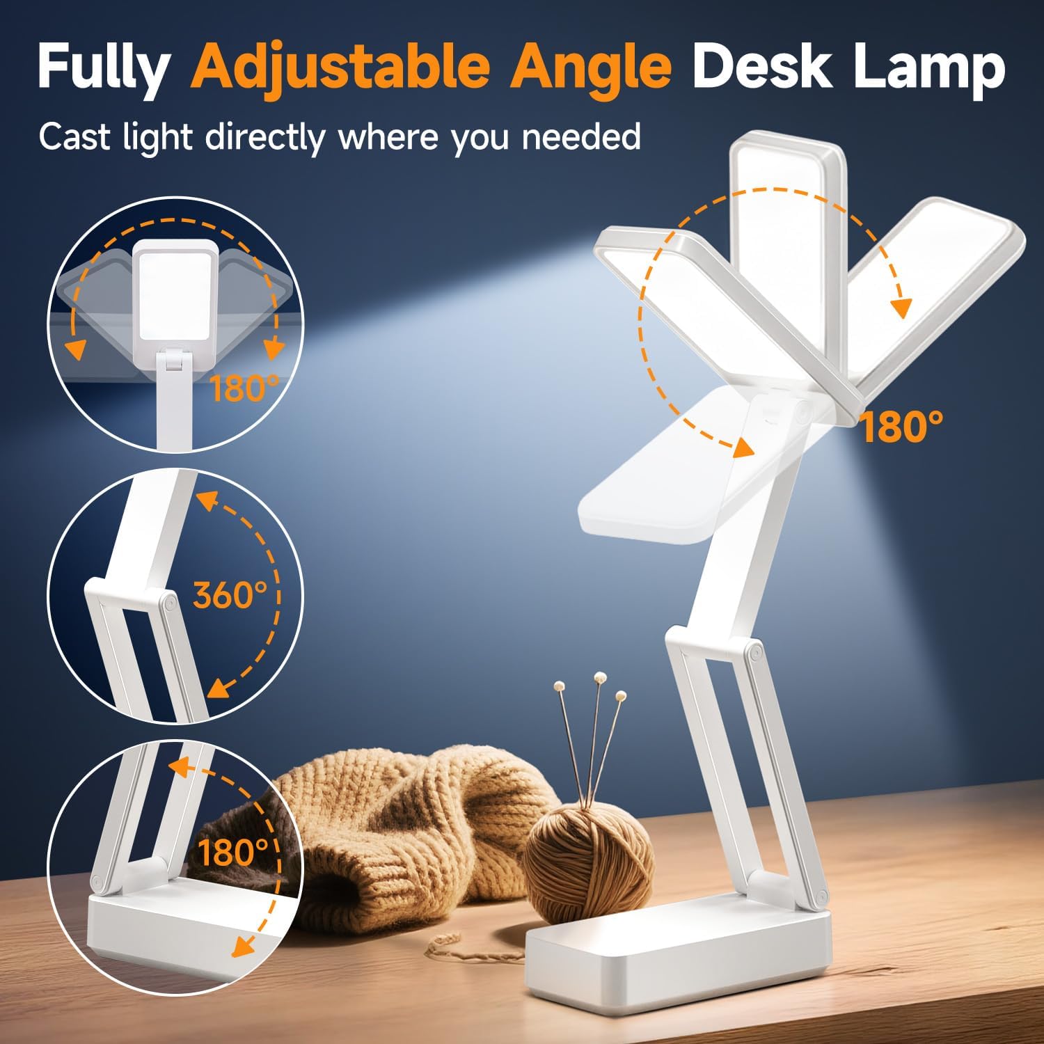 Battery Operated Lamp, 3600mAh & 3 Colors+Dimmable Table Lamp, Rechargeable Small Lamps with 45min-Timer Samll Desk Lamp, Wireless & Portable Lights