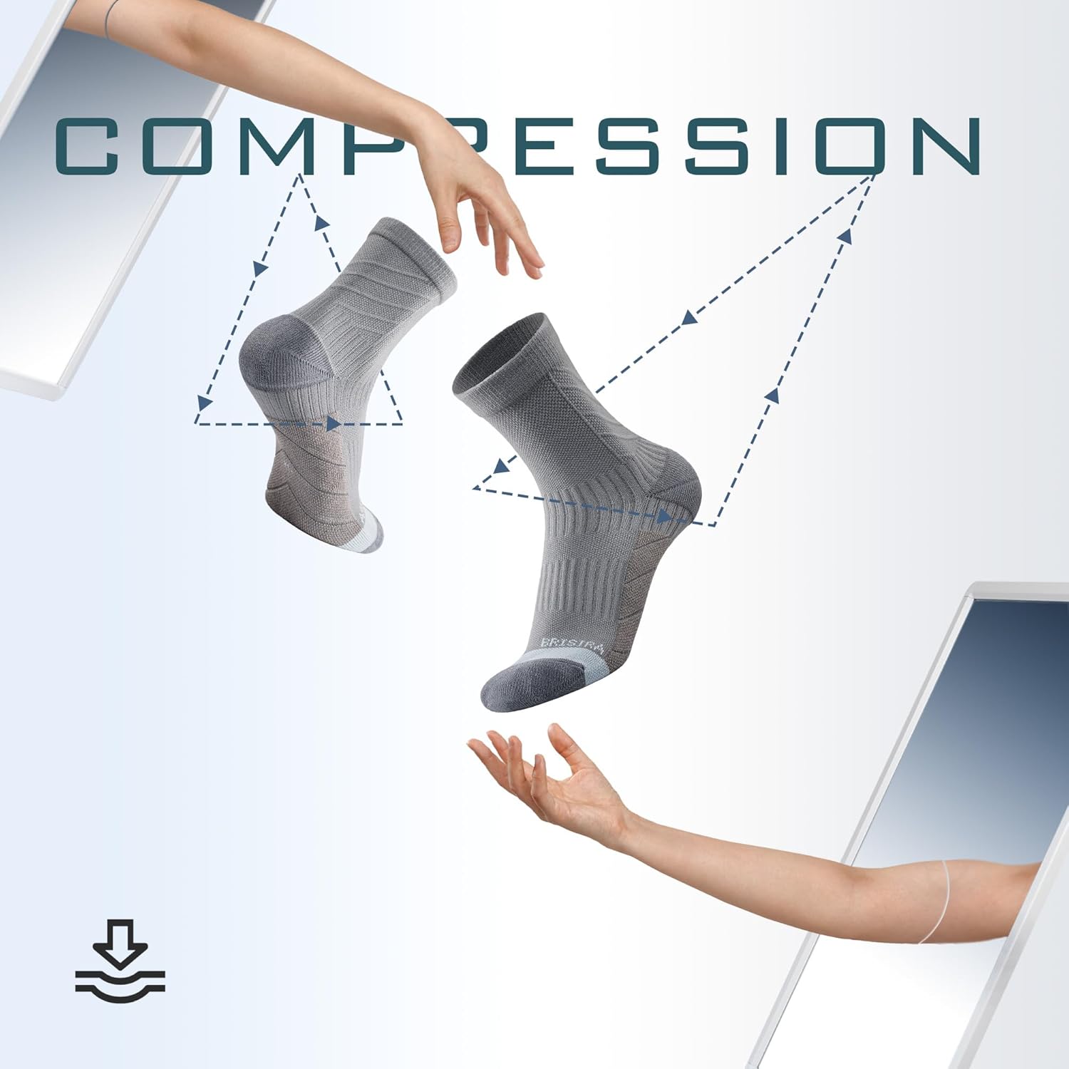 BRISIRA Coolmax Bamboo Viscose Running Compression Quarter Socks Women Moisture Wicking Anti Blister Athletic Ankle Cushion - Image 4