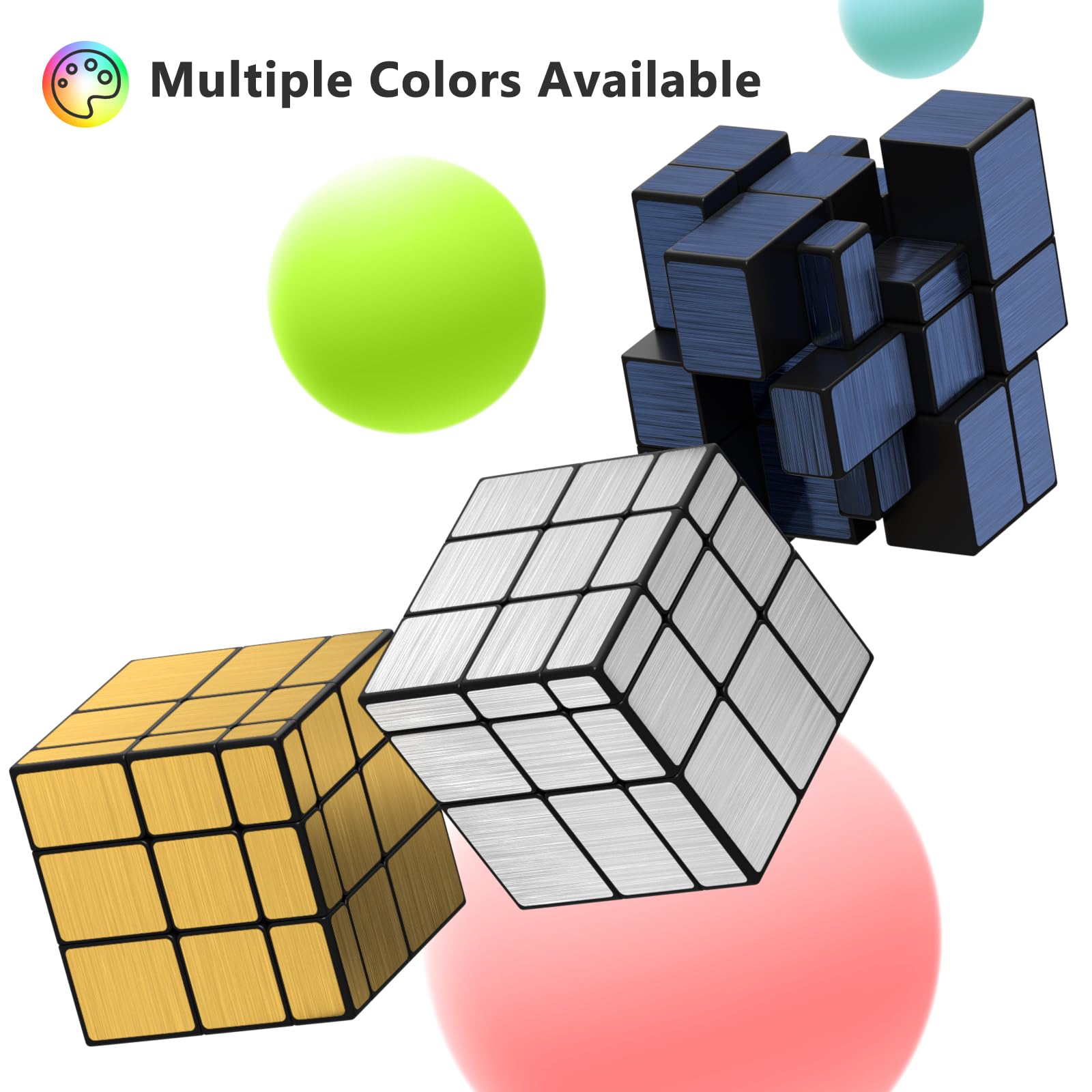 Vdealen Speed Cubo Magico 3x3x3 Mirror Magic Cube, Liso Espejo Cubo de Velocidad para Principiantes y Usuarios Avanzados, Regalo para Niños Adolescentes Adultos(Oro)