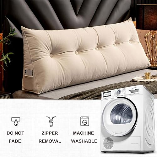 Miniatura 6 de Almohada triangular de cuña para cabecero, cojín de tamaño Queen, almohada de lectura para reposo prolongado, respaldo para sofá cama, litera,