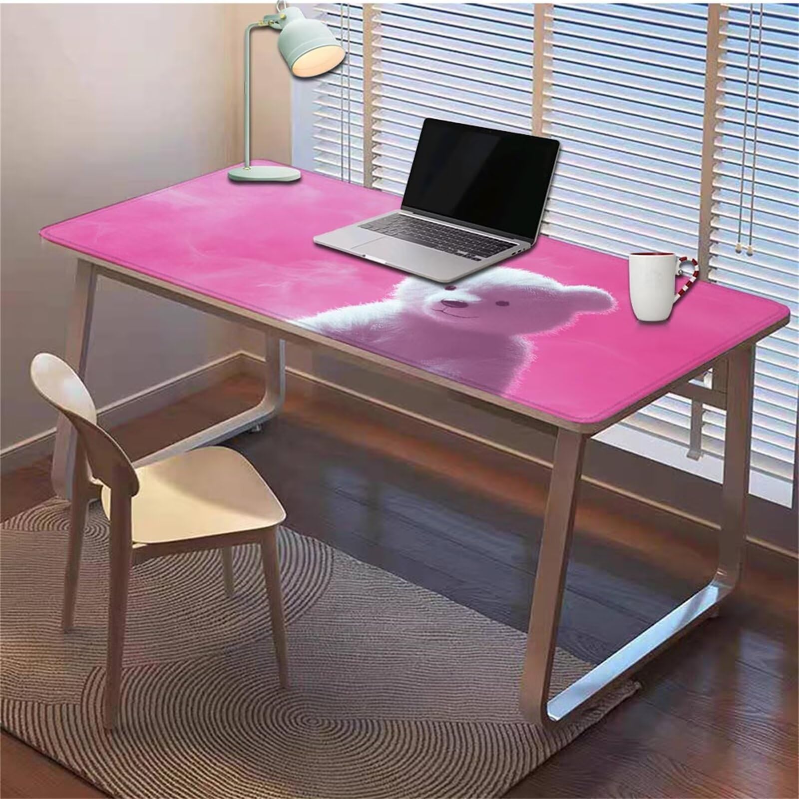 Gamingowa podkładka pod mysz 1200 x 600 x 3 mm, XXL, wodoszczelna, odporna na ścieranie, z przyszytymi krawędziami, różowa, podkładka na biurko, poprawia prędkość i precyzję pod laptopa, komputer