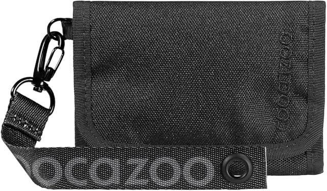coocazoo Portmonetka, Black Coal, czarna, portmonetka z okienkiem wewnątrz i na zewnątrz, kieszeń na monety i przegródki na karty, zapięcie na rzepy, od 3. klasy, Black Coal - czarny, Portfel