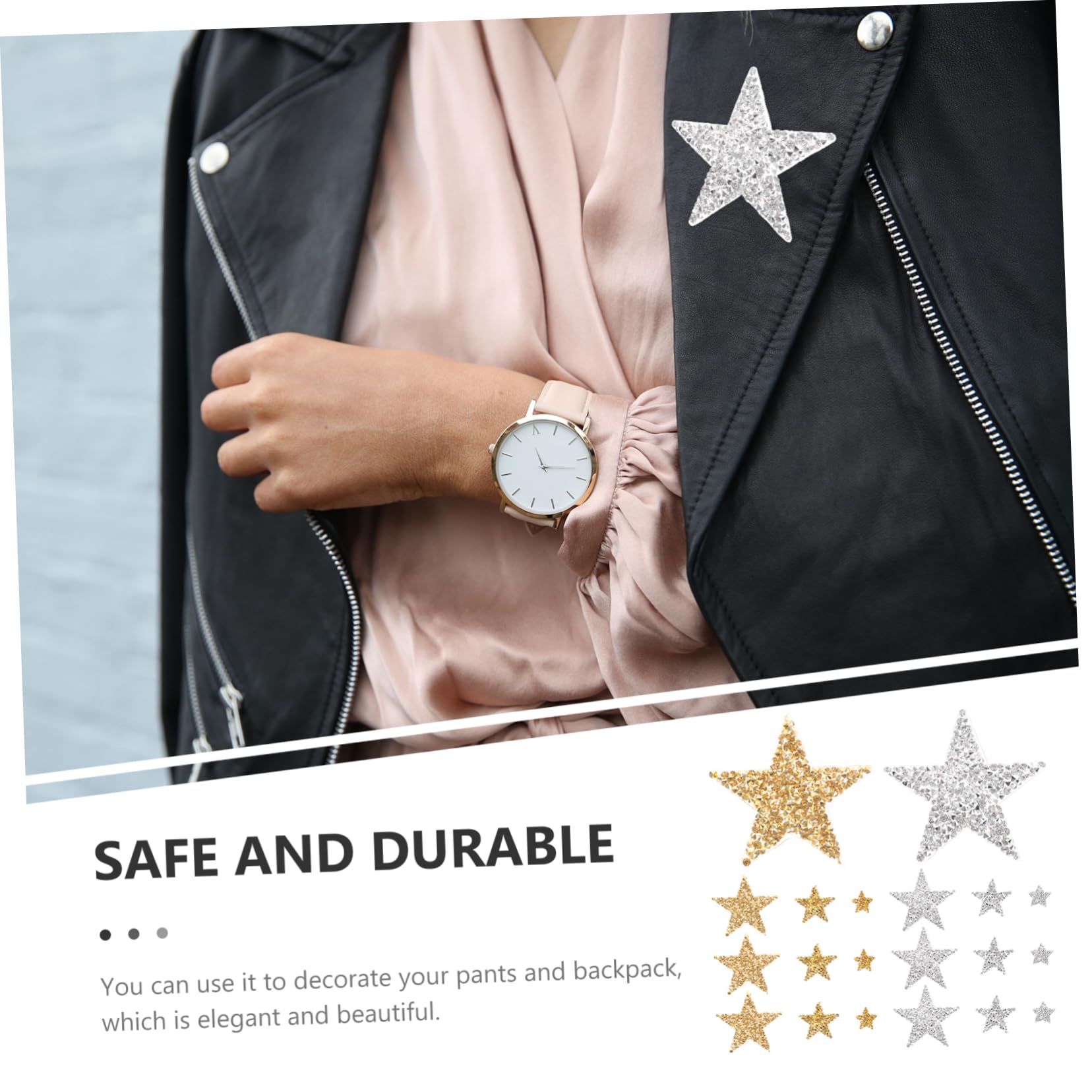 SHINEOFI 90pezzi Glitter Patches Decorativi Forma Di Stella Per Abbigliamento Accessori Fai Da Te Toppe Termoadesive Per Jeans Borse e Cappelli Riparazioni e Decorazioni Eleganti