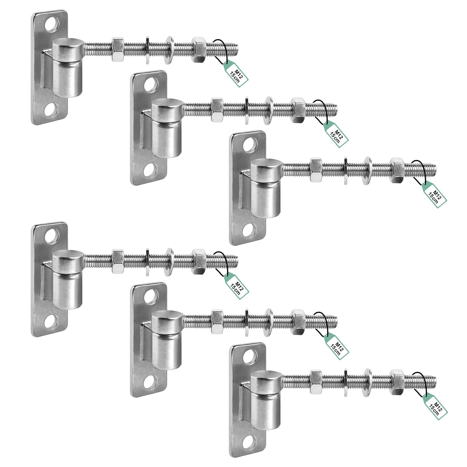 SUPAWAY 6 Stück M12 Torscharnier 15cm J Bolzen Torscharners,