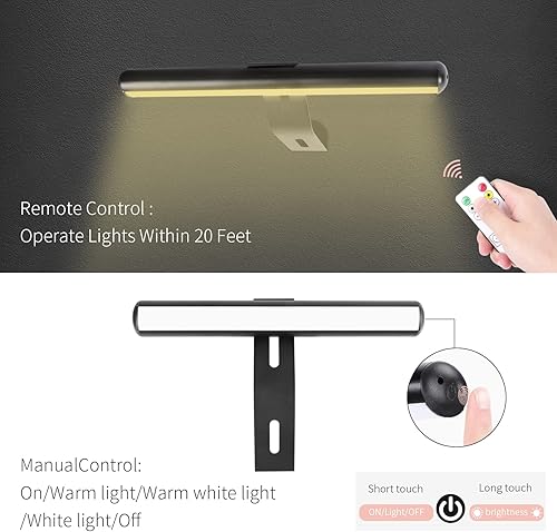 Miniatura 2 de ZOCALOK Luz de imagen funciona con pilas, luces de imagen para pared, luz de imagen inalámbrica con 2 controles remotos, luz de imagen para pinturas
