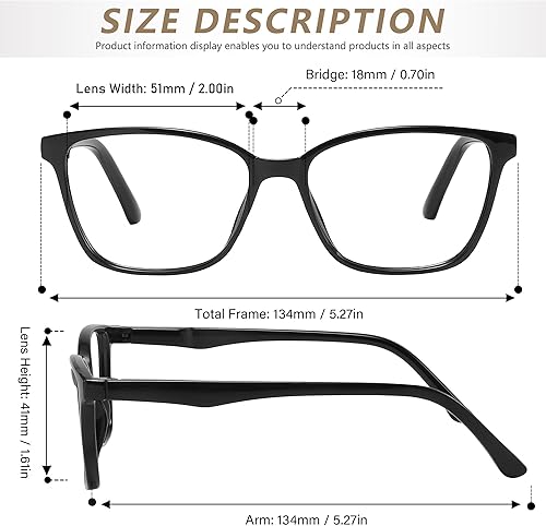 Miniatura 4 de Przene Paquete de 4 lentes de lectura con bloqueo de luz azul, lectores para mujeres y hombres con bisagra de resorte