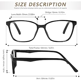 Przene 4 Pack Blue Light Blocking Reading Glasses,Square Cat Eye Readers for Women Men with Spring Hinge 2.5