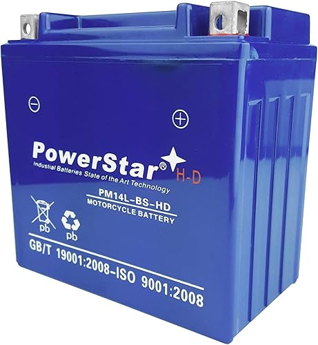 Miniatura 3 de PowerStar YTX14L-BS SLA AGM - Batería resistente para motocicleta y ATV
