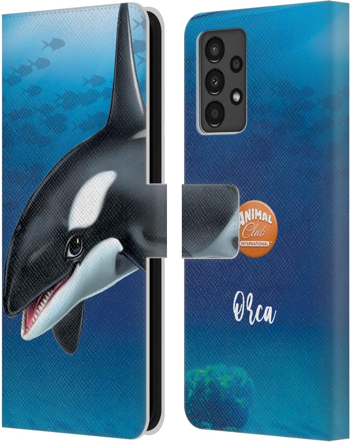 Head Case Designs Officially Licensed Animal Club International Shark Underwater Leather Wallet Case Compatible with Samsung Galaxy A13 (2022)
