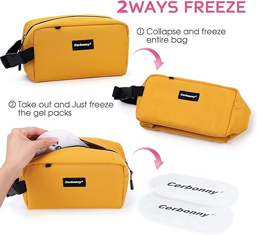 Miniatura 2 de Bolsa pequeña hielera congelable para el trabajo, la escuela, viajes, a prueba de fugas, pequeña bolsa aislada para niños y adultos, bolsas de