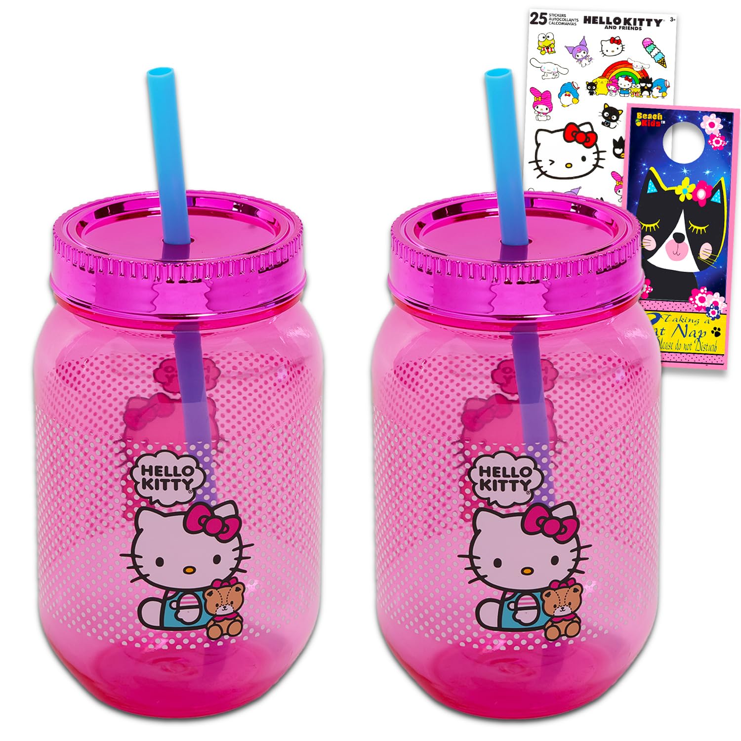 Amazon.com | SANRIO Hello Kitty Water Cup Set - Bundle with 2