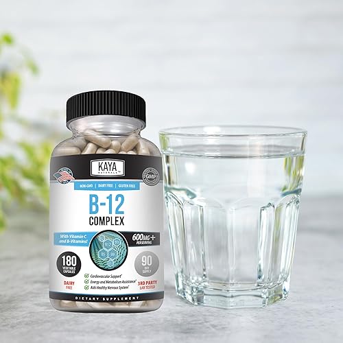 Miniatura 15 de Kaya Naturals Complejo B-12 Suplemento multivitamínico para mujeres y hombres potenciador de energía y metabolismo Vitamina del complejo B