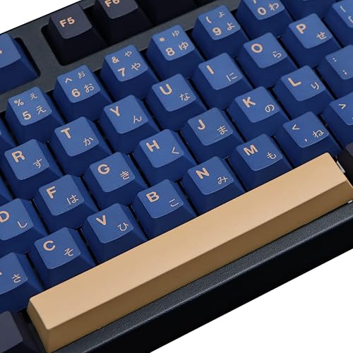 Miniatura 3 de MOLGRIA Teclas Samurai azules, juego de 129 teclas PBT para teclado de juegos, teclas personalizadas de sublimación de tinte de perfil de cereza con