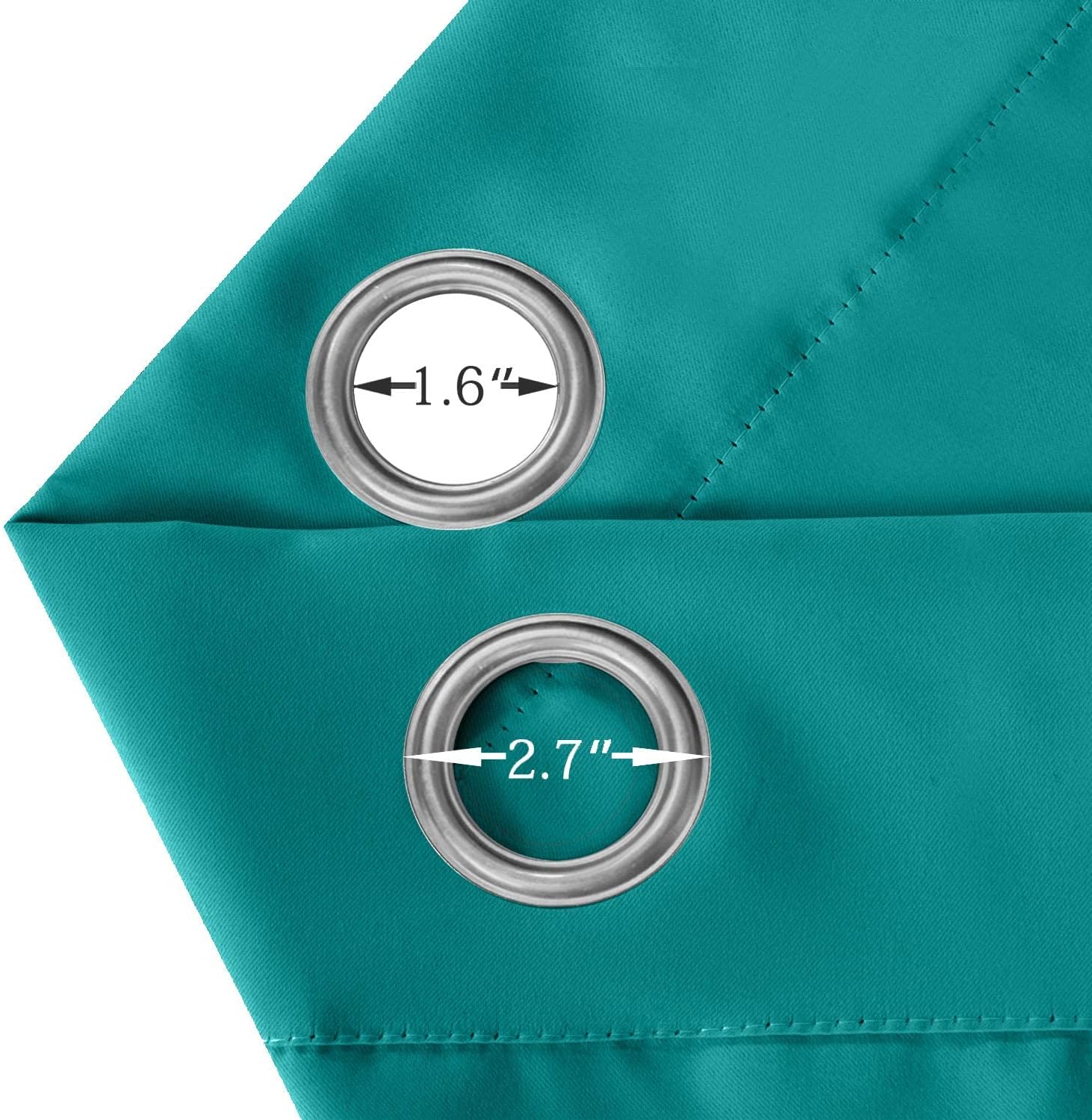Drapifytex 84 Inches W by 96 Inches L Outdoor Curtain Turquoise Blackout Drapery Rustproof Aluminum Grommet (Both Top and Bottom) Drape, Patio Curtain (1 Panel)