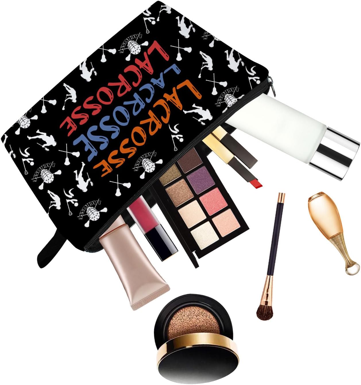 Lacrosse Player Present Lacrosse Makeup Bag Lacrosse Lover Sport Organizer Accessories Zipper Pouch Birthday Present for Lacrosse Teammates Coach Fans Women Friends - Image 5
