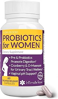 Complete Vaginal Probiotics for Women - w/Added Cranberry, D-mannose to Promote Urinary Tract, Bladder, Gut & Vaginal Health - pH Balance for Women - Support UTI, BV, YI - 60 Vegan Capsules