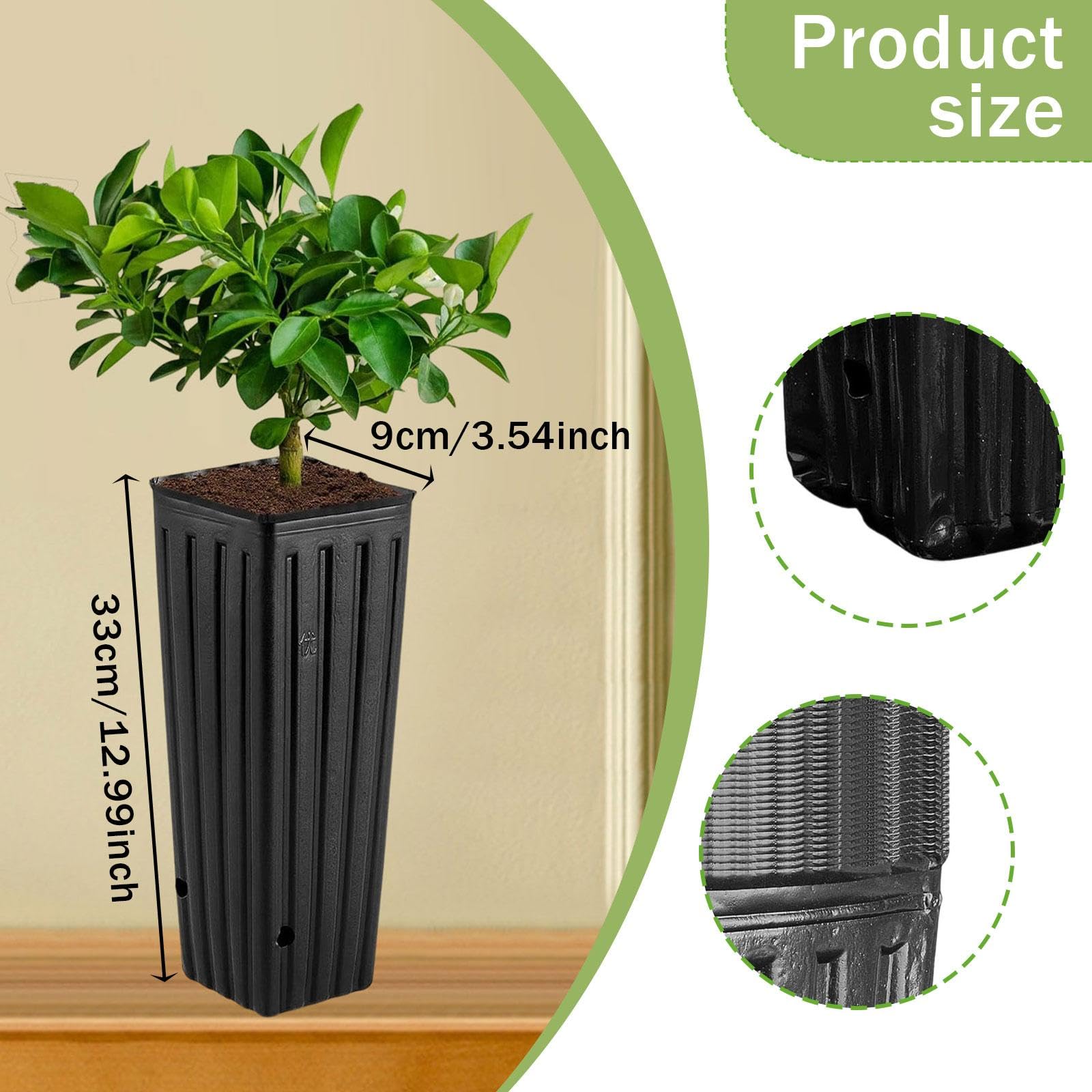 30 Pots pour Semis, Jardinières, Conteneurs avec Trous de Drainage, en Polypropylène, Favorisent La Croissance des Racines, pour Terrasse, XL