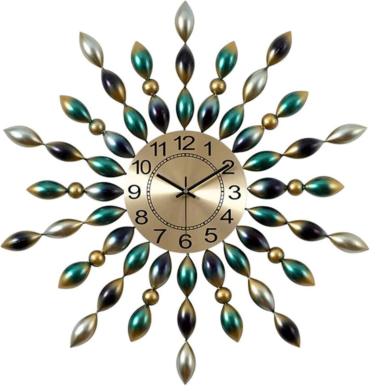 Wall Clock MidCentury Metal Wall Clocks Silent Creative Fashion Battery Powered for
