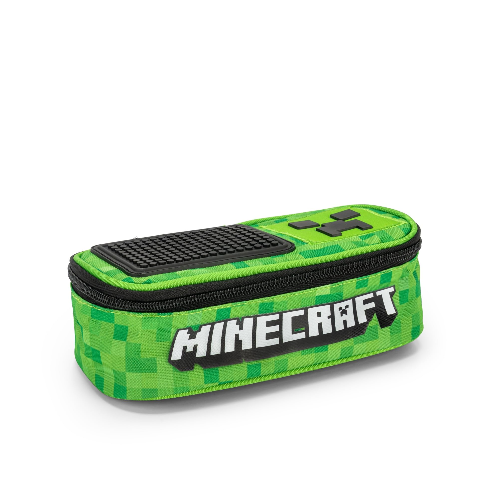 Minecraft - Estuche Escolar Oficial Minecraft, Ideal para Guardar papelería, con Bolsillo con Cremallera, Separador Interior con Trabillas elásticas, 22 x 8 x 11 cm