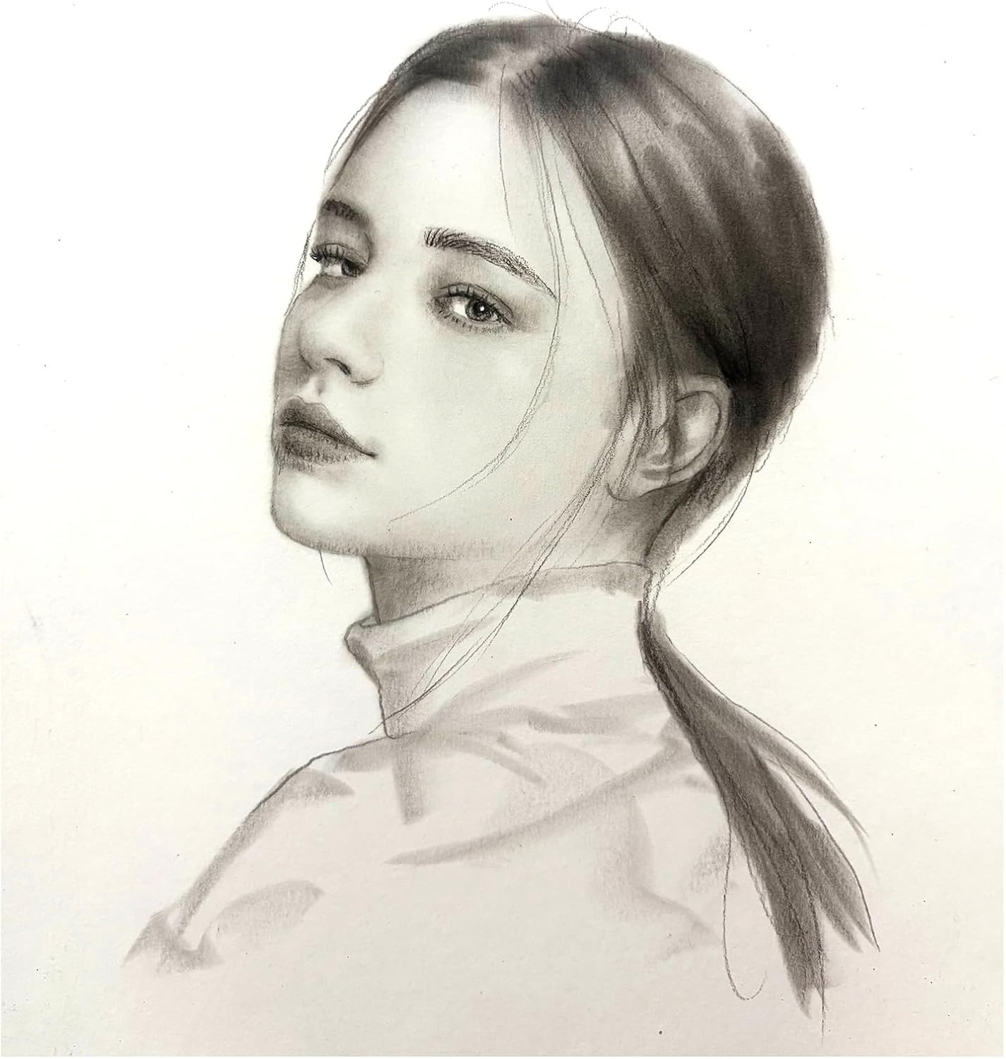 Portrait from photo, Pencil drawing, Custom Pencil portrait, Customized Portrait, Handmade Personalized Gift, Add a person to a drawing (6 * 8in(15.2 * 20.3))