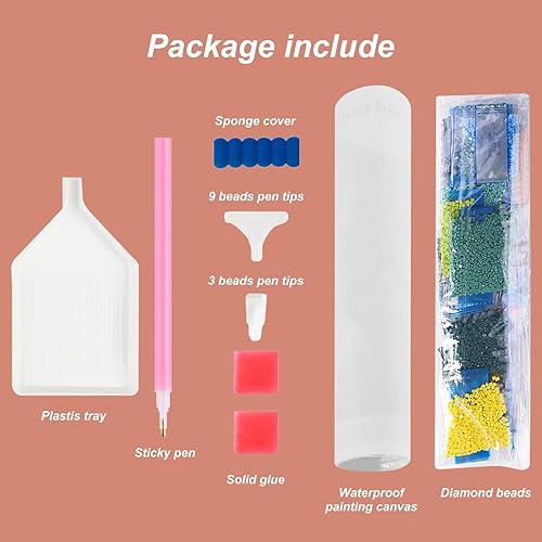 Miniatura 5 de Stalente Kits de pintura de diamantes para adultos, atrapasueños, kit de arte de diamantes redondo de taladro completo, pintura 5D con diamantes,