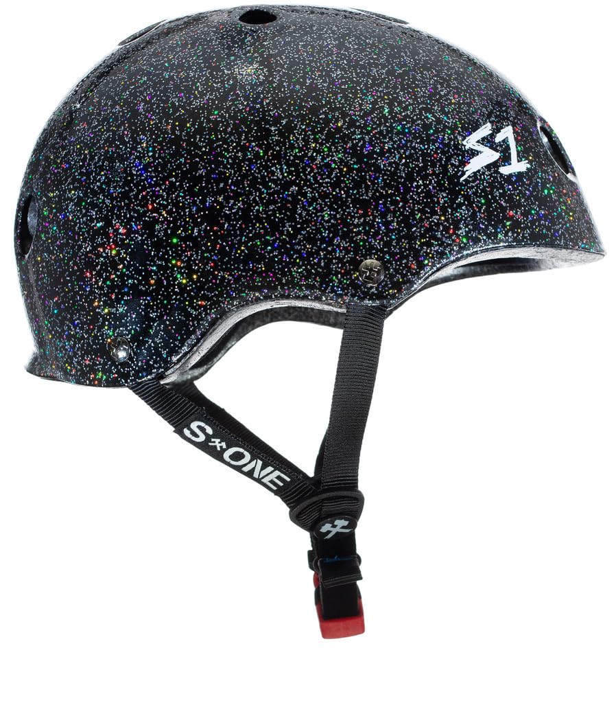 Schutzausrüstung - Mini Helm Lifer - Schwarz Glanz Glitzer XL - S ONE