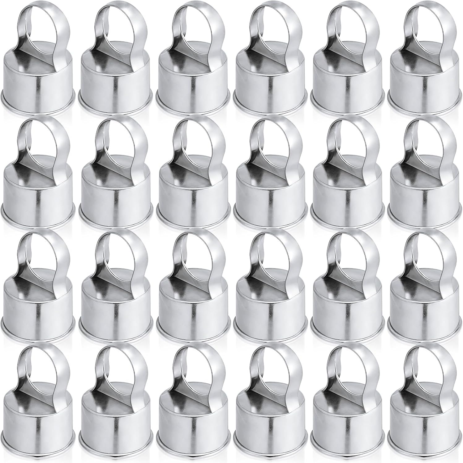 Therwen Chain Link Fence Ring Cap Aluminum Parts Eye Top Outdoor Rail Fencing Repair Hardware(24 Pcs,2 1/2" (fits 2 3/8" OD) X 1 5/8")