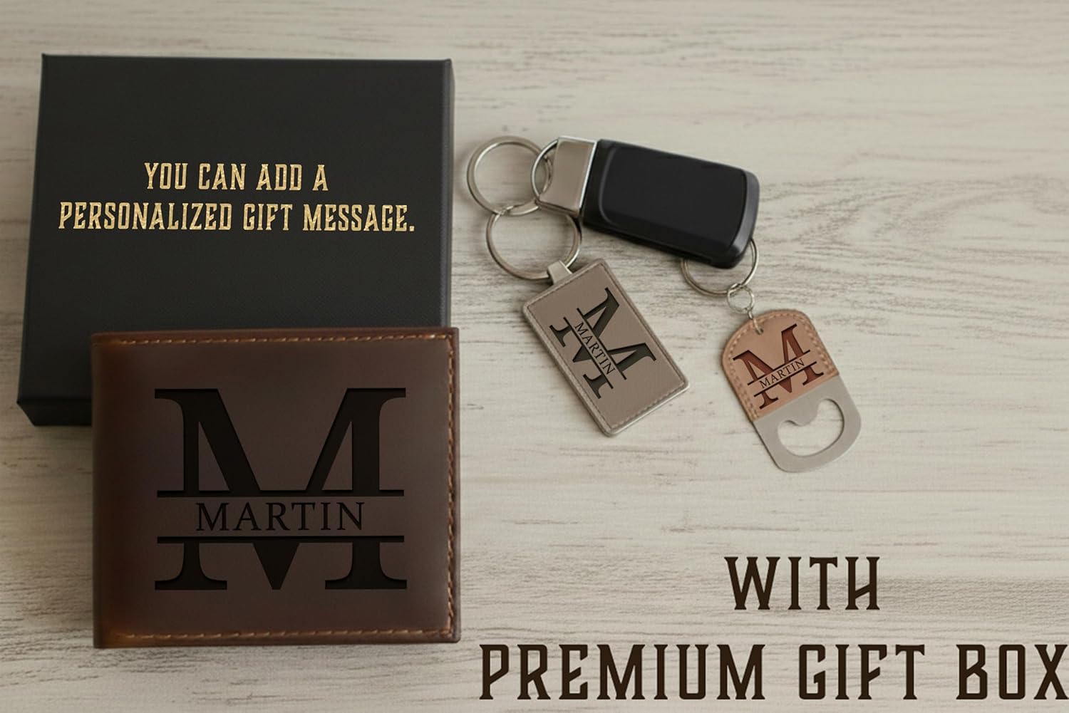 Personalized Genuine Leather Wallet for Men, Custom Engraved Name or Monogram, Unique Gift for Dad, Husband, Boyfriend, Grandpa, Son, Fathers Day, Anniversary,Valentines Gifts For Him - Image 6