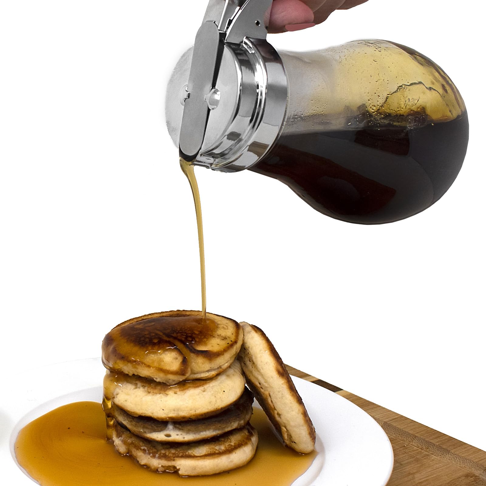 Norpro Syrup/Honey Dispenser Glass 12 Ounces Diner Style 5.25"/13.5cm Tall
