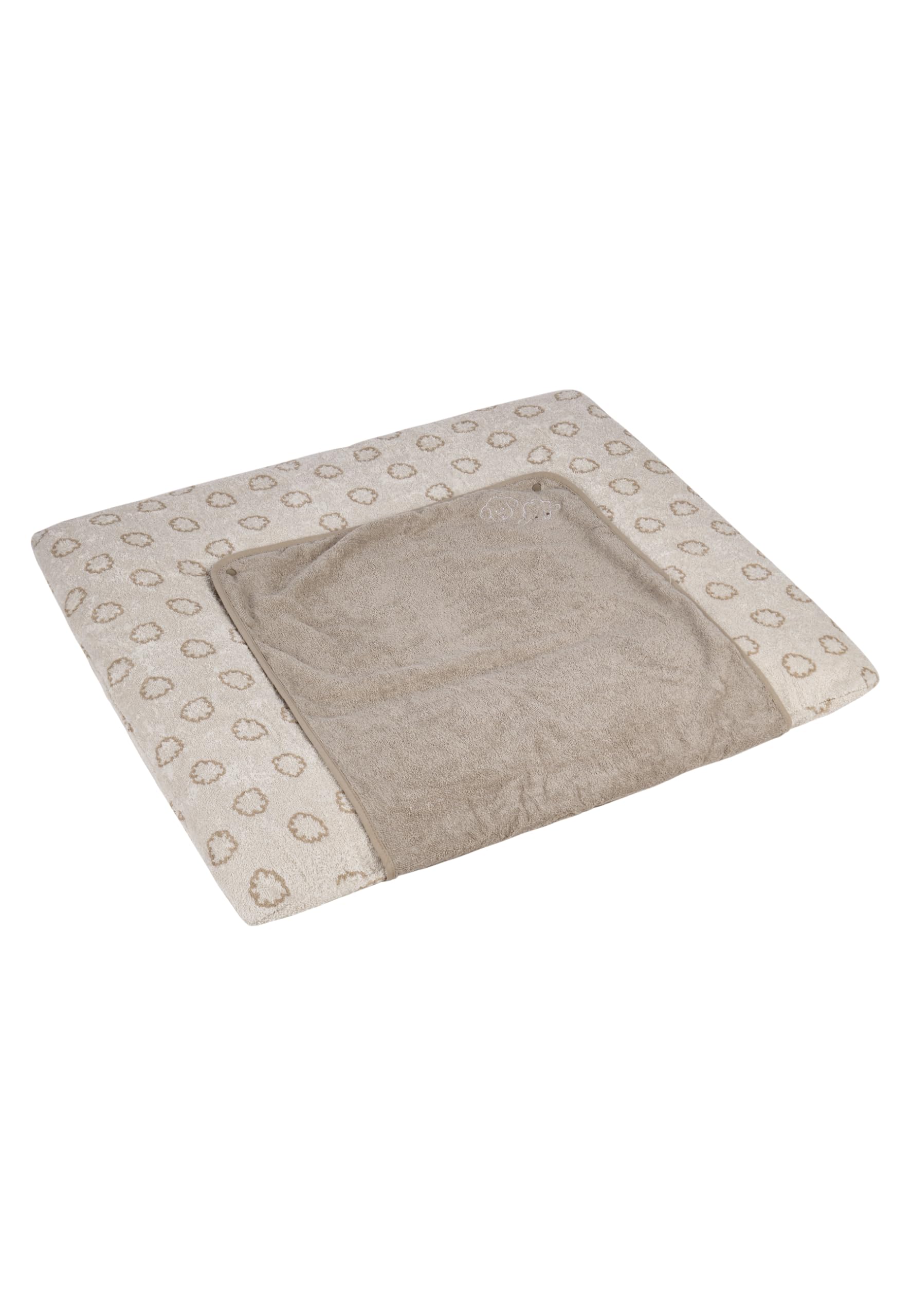 Sterntaler Wickelauflagenbezug Bauernhof - Bezug für Wickelauflage aus saugfähigem Jacquard mit abtrennbarem wasserundurchlässigem Frottee Teil - Ideal für jeden Wickeltisch, sandfarben