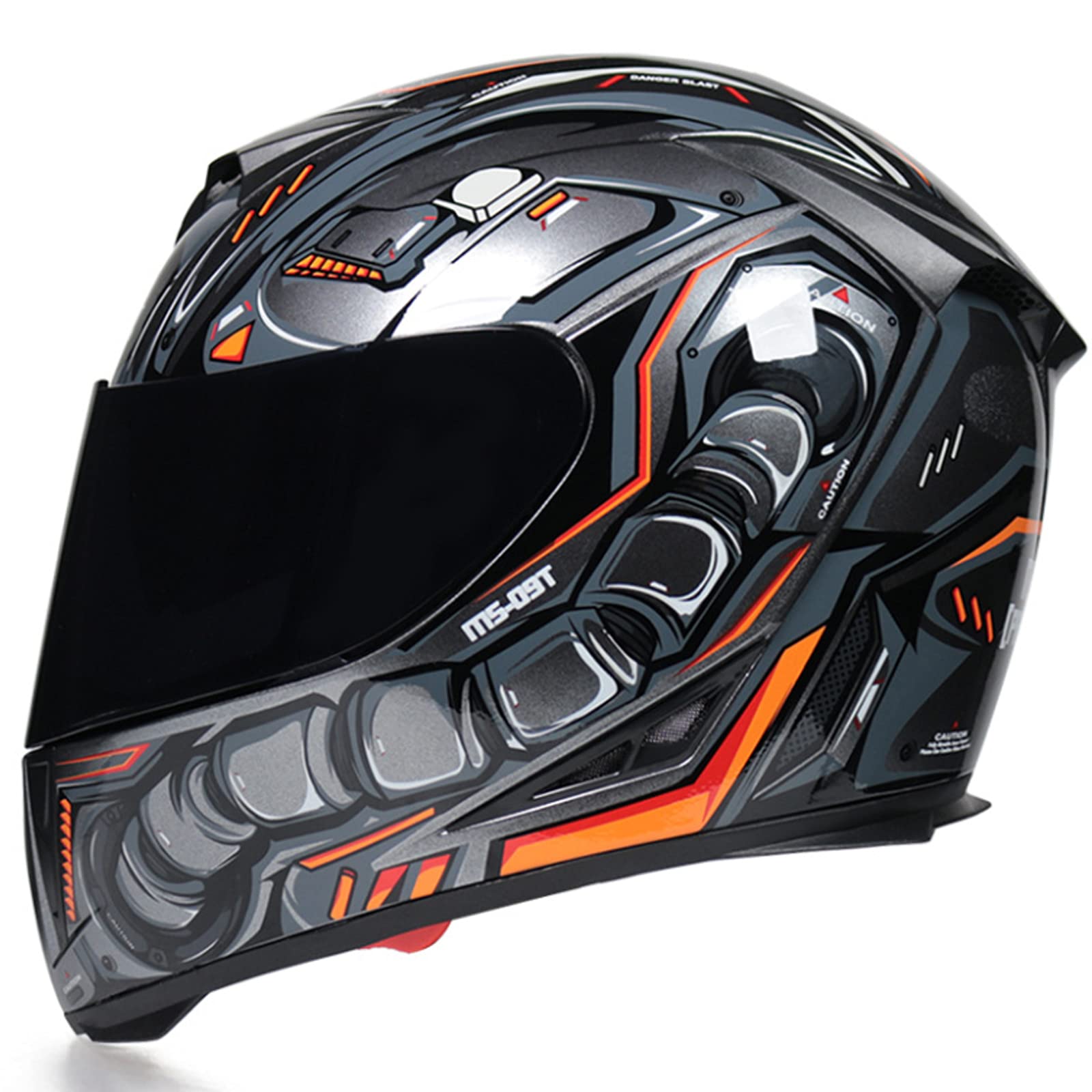 Kask Motocyklowy Na Całą Twarz, Modułowy Kask Motocyklowy, Kask Wyścigowy Motoroweru Na Cztery Pory Roku z Podwójną Osłoną Przeciwsłoneczną Dla Mężczyzn I Kobiet, Zatwierdzony Przez Dot/Ece,P,S