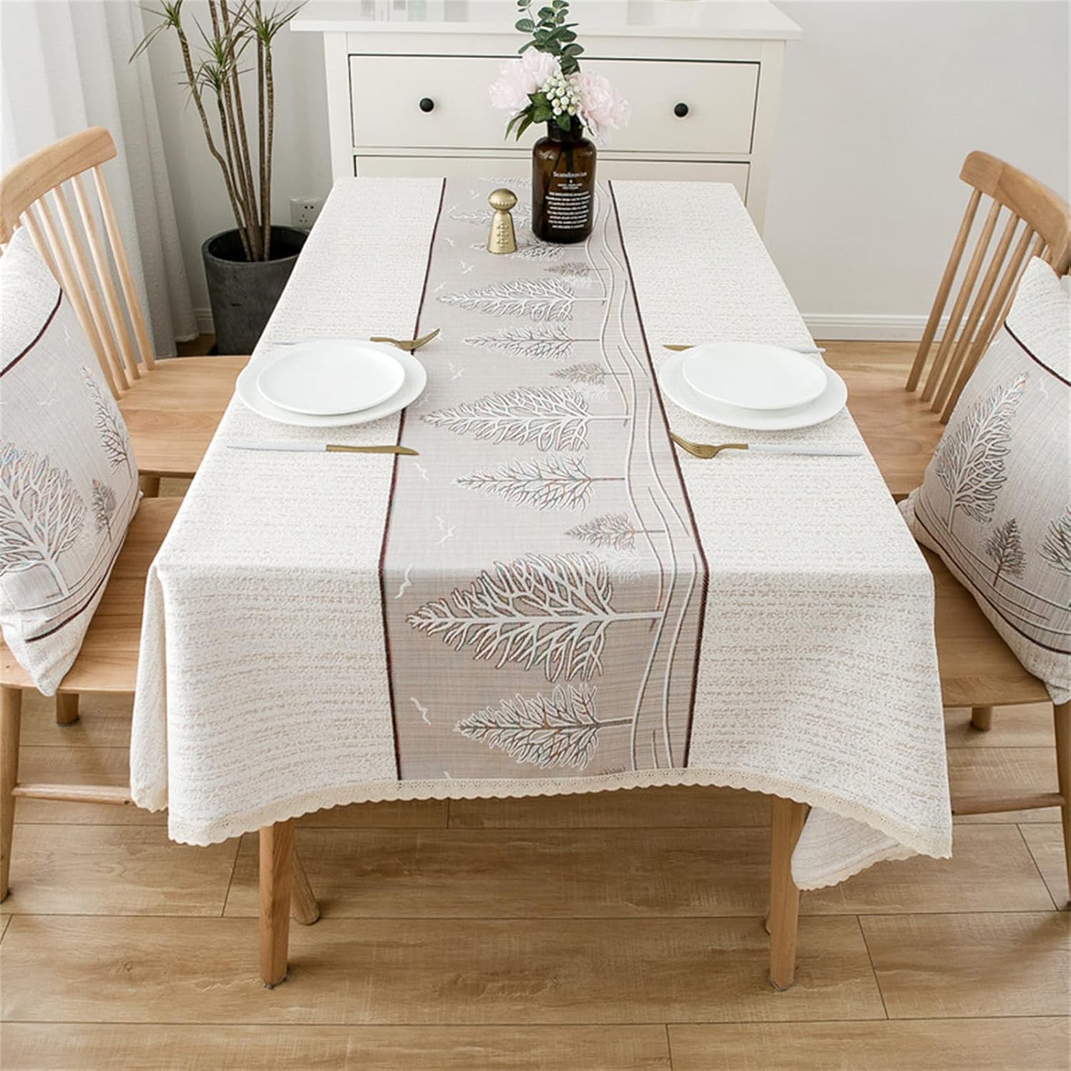UtobanhTablecloth Europe Lace Embroidery Light Luxury Dustproof Fabric Rectangular Tablecloth Tea Tablecloth Table Mat 55.1 * 55.1in 55.1 * 70.8in