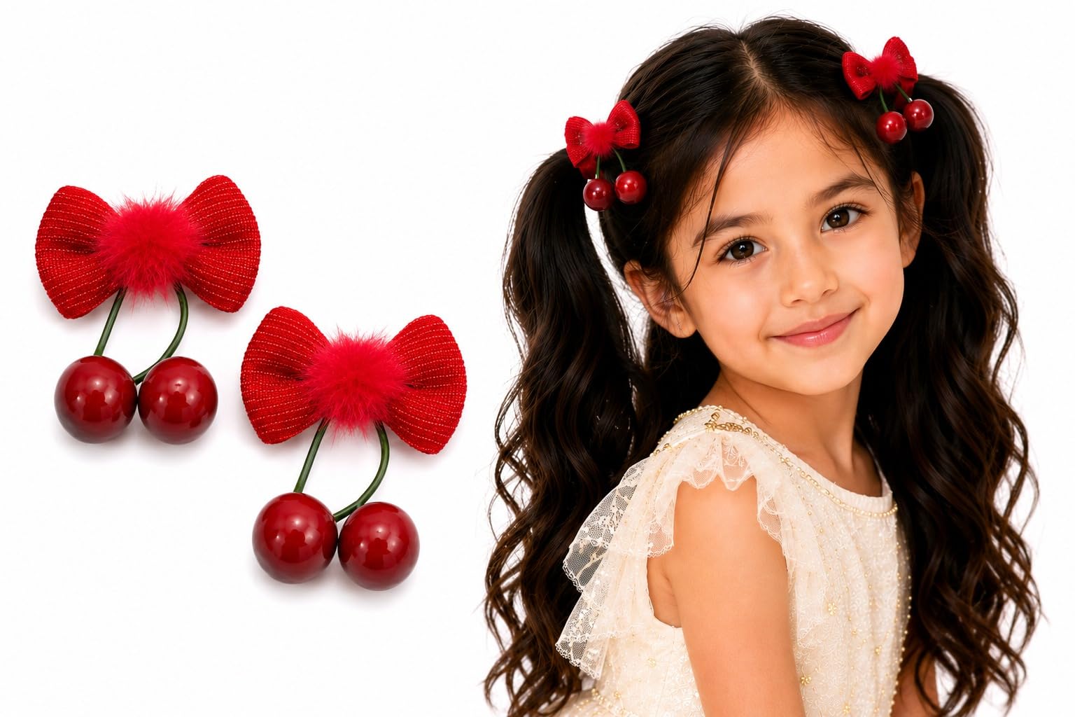 Item Name: Putify 2 Pcs Hair Clips for Girls, Velvet Cherry Bow Hair Clips Combo, Cute Korean Hair Accessories for Kids, Baby Girls & Toddlers, Strong Grip Ribbon Bow Hair Pins for School, Party & Daily Wear-image-15