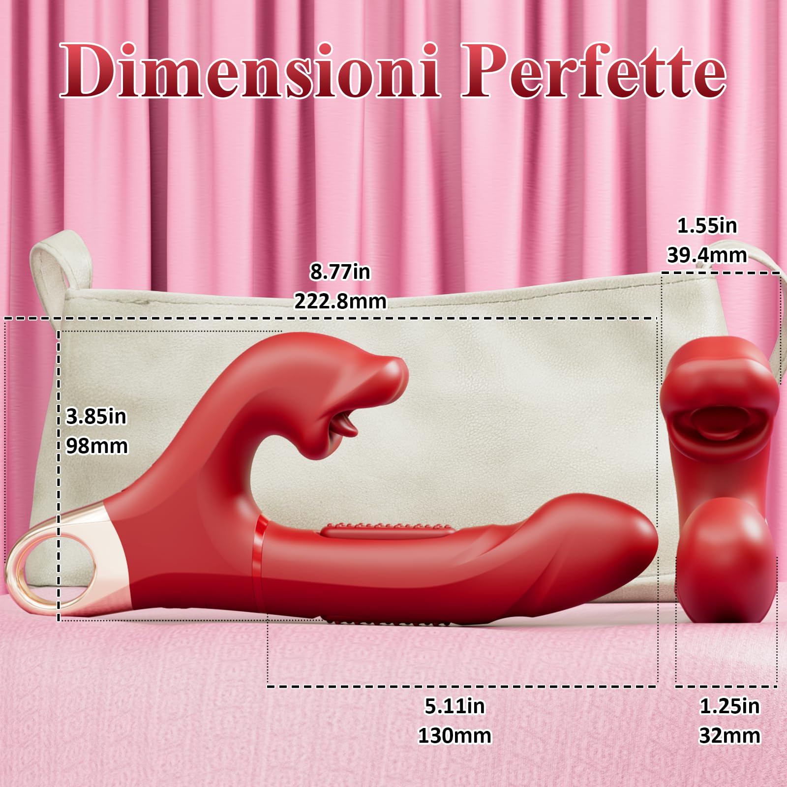 Vibratoreper Donna Professionale Sex Toys Coppia - Dildo Vibratore Clitoride e Punto G Sexytoysys Donna con Forti Modalità di Schiaffi, Morsi e Vibrazioni, Vibratori Rabbit Toys Sessuali per Donne