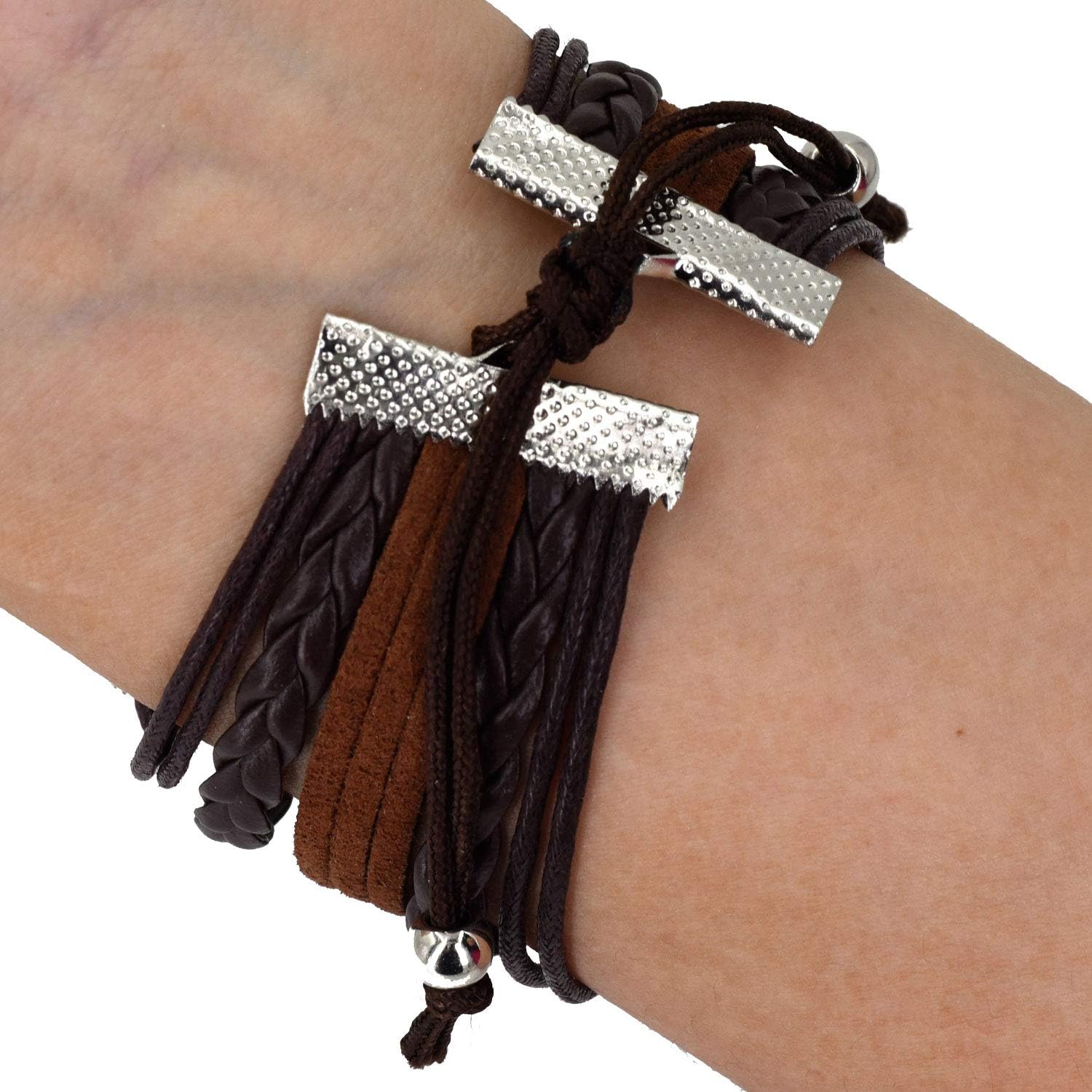 Horse Love Forever & Ever Infinity Bracelet | Leather Wrap | Natural Brown