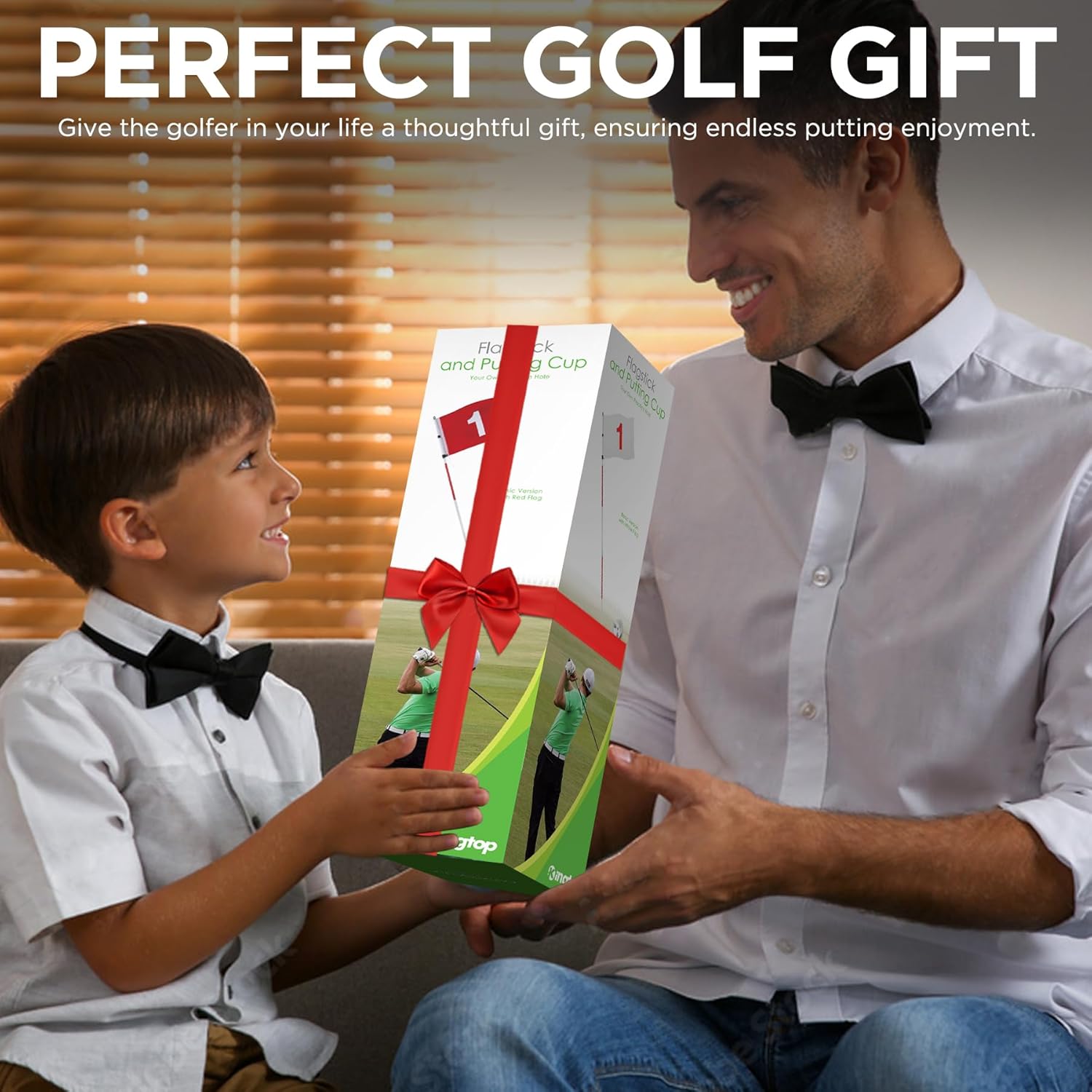 KINGTOP Golf Flagstick 6ft, Portable Five-Section Design for Backyard Practice Putting Green, Driving Range Golf Pin Flag Hole Cup Set, Gift Idea