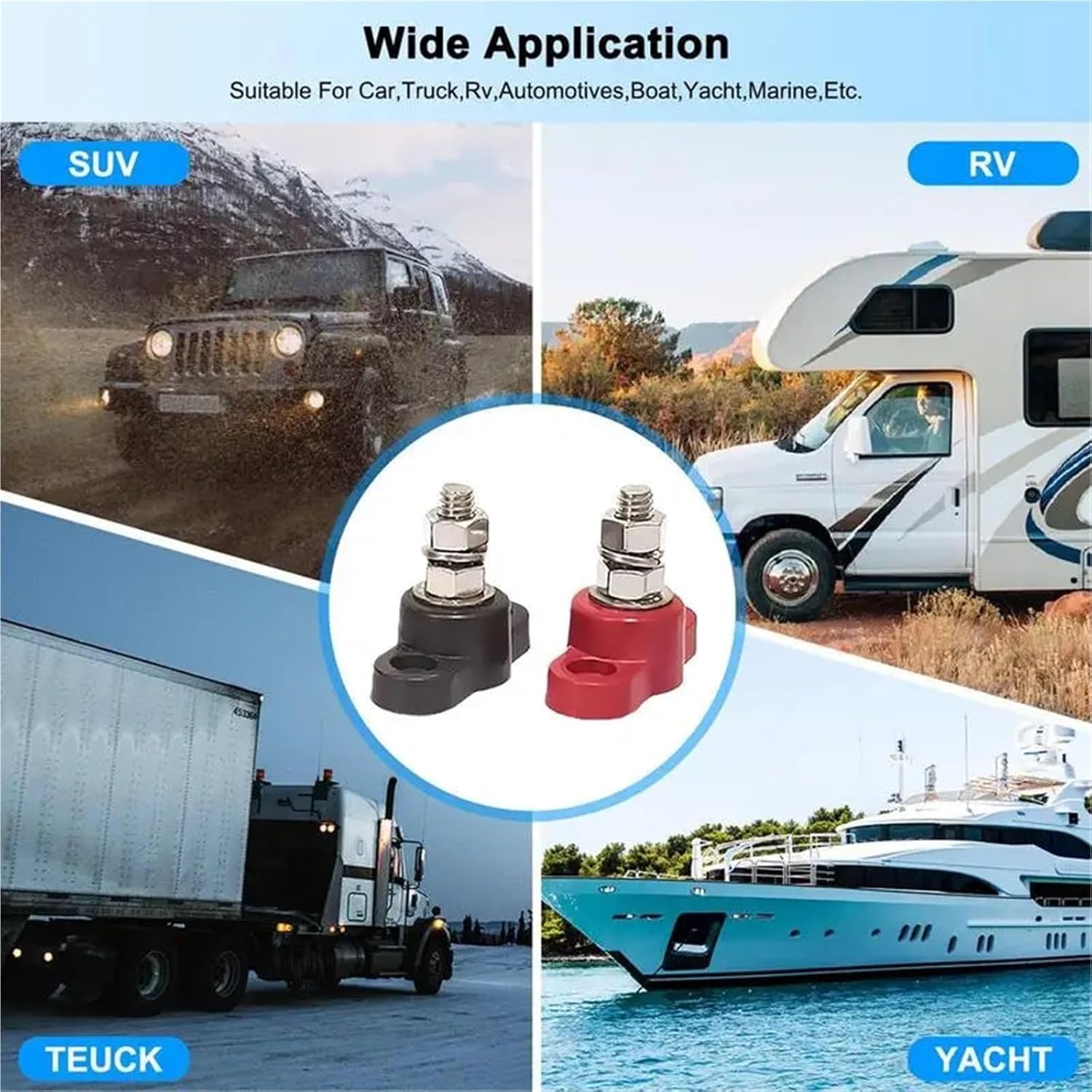 Power Distribution Block Posts Battery Junction 10 Pair Battery Junction Posts Single Stud for Car Mounting Screws for Auto Boat Marine Solar(3 or 8)