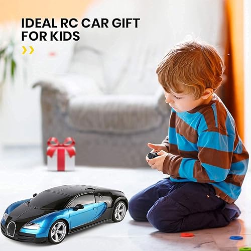 Miniatura 4 de Roxie Coche de carreras a control remoto con luces LED, auto de juguete RC de alta velocidad para niños de 3, 4, 5, 6, 7, 8, 9 años, para niños y