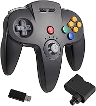 Wireless N64 Controller, 2.4GHZ Remote Game Joystick Gamepad Controller Compatible with N64 Console, Switch Online, Raspberry Pi, PC Windows 7,8,10,11 Black