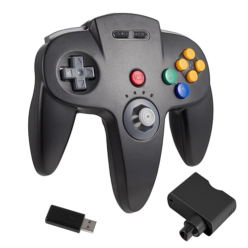 KIWITATA N64 Wireless Controller for Switch Games, 2.4GHZ Wireless N64 Remote Game Pad Joystick Controller Compatible with N64, SwitchSwitch