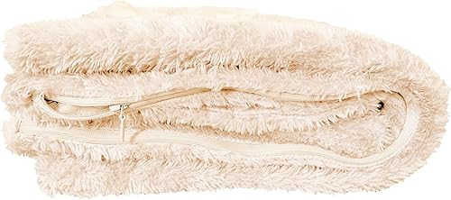 Miniatura 2 de Funda de almohada corporal extra suave, material de sherpamicrofelpa, 20 x 54 pulgadas, cierre de cremallera (crema)