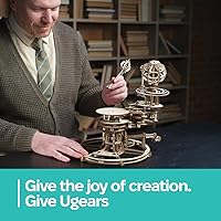Vista 6 de UGEARS Rompecabezas mecánico Tellurion 3D - Rompecabezas de madera 3D para adultos, kit de maqueta del sistema solar, kits de modelo de madera