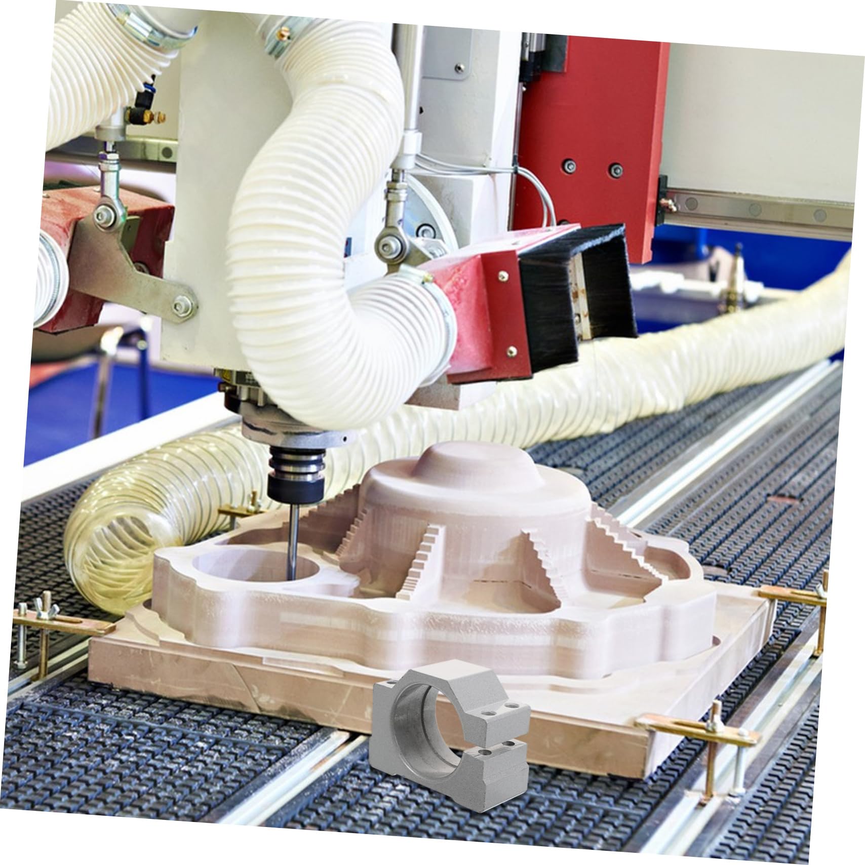 jojofuny Accessory Holder Jig CNC Motor Bracket Clamp Motor Mounting Bracket for CNC Motor Clamp for CNC Machine CNC Motor Mounting Accessory CNC Motor Mounting Clamp Aluminium Alloy Silver