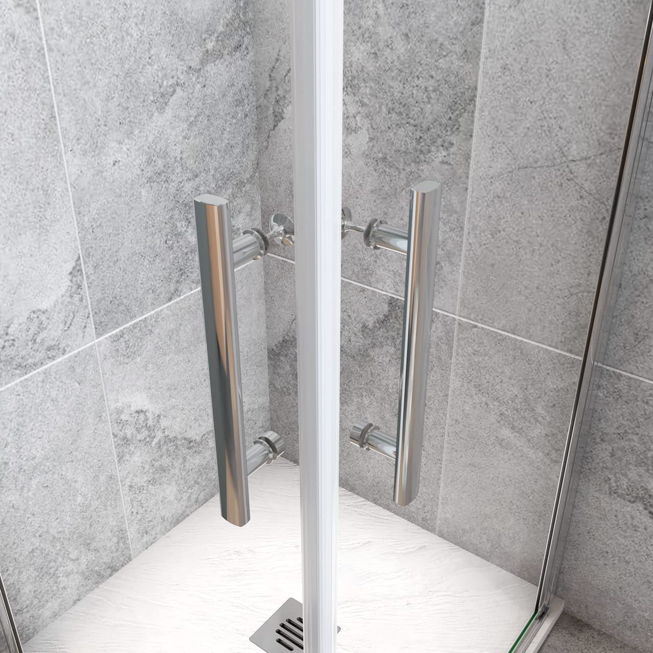 Box Doccia Angolare Due Porte a Battente 80x80x195cm Temperato Vetro 6mm