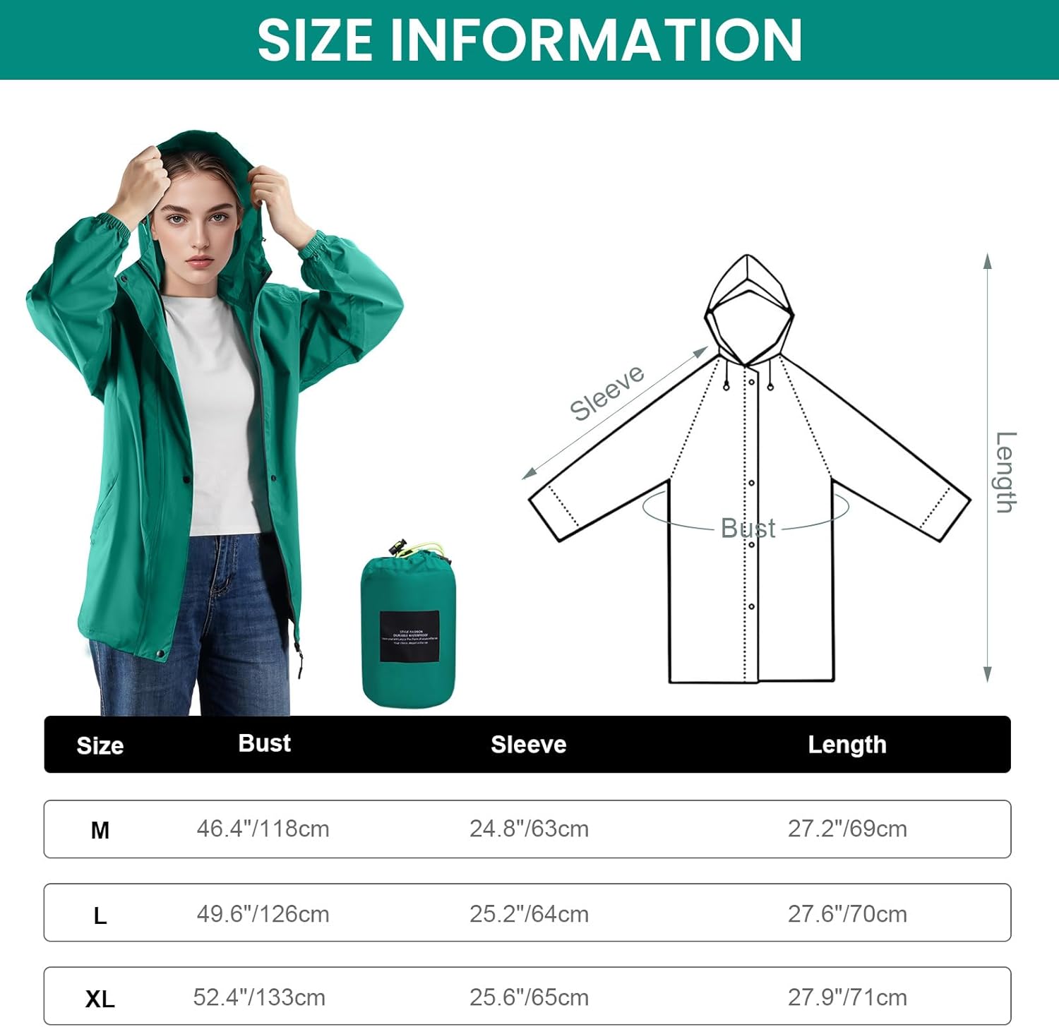 SOPPY Rain Jacket Women Waterproof Jacket With Hood Lightweight Raincoat with Pockets Windbreaker Breathable Rain Coats - Image 6